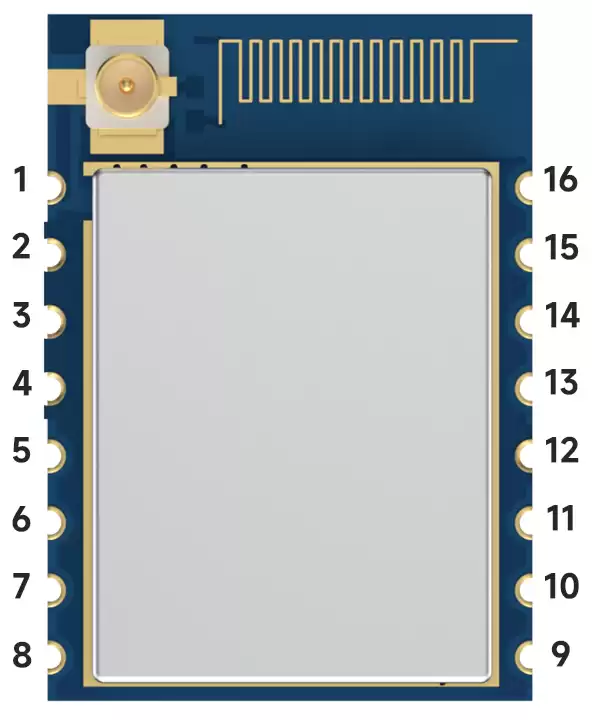 Configuration des broches du module émetteur-récepteur sans fil LoRa 2,4 GHz LoRa128X-C1
