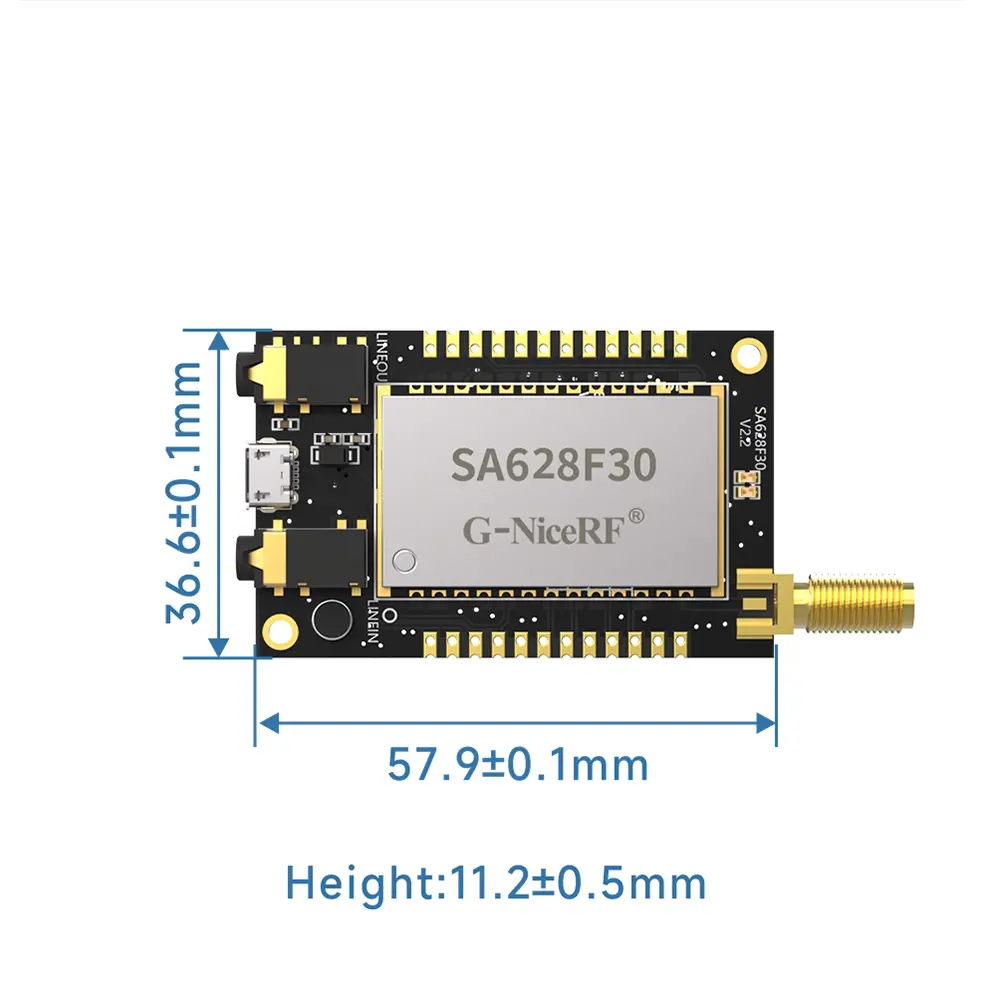 SA628F30 : Module audio sans fil longue portée 1 W, duplex intégral, taux d'échantillonnage 16 K