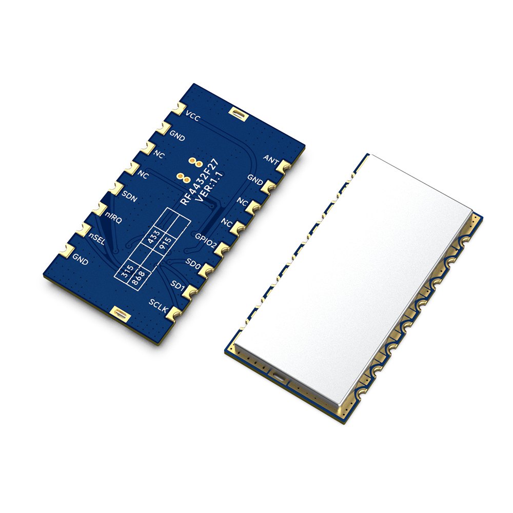 RF4432F27 : Module émetteur et récepteur RF Si4432 500 mW avec oscillateur à cristal de 10 ppm