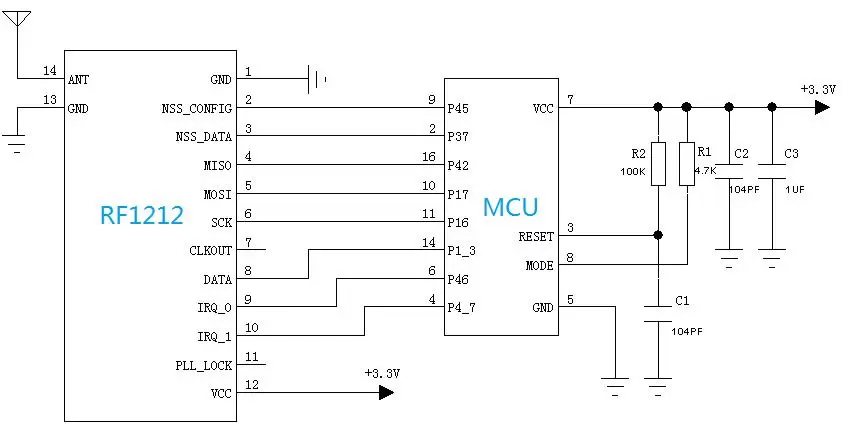 RF1212 Circuit d'application typique RF1212 Circuit d'application typique