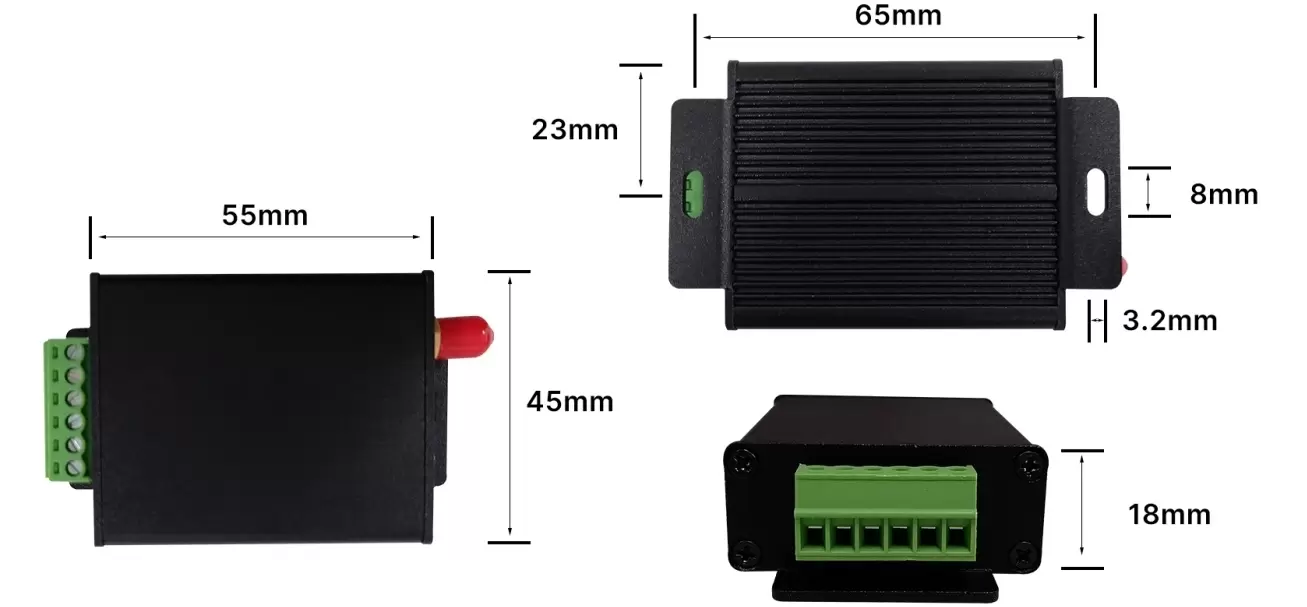 Dimensions mécaniques du module modem LoRa pour réseau MESH sans fil LoRa6100DZ Dimensions mécaniques du module modem LoRa pour réseau MESH sans fil LoRa6100DZ