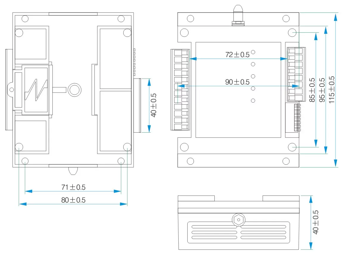 Dimensions mécaniques du module relais sans fil SK108H avec fonctions de saut