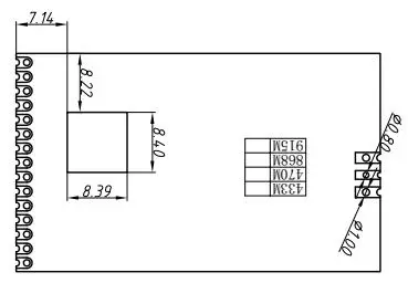 Dimensions mécaniques du module passerelle LoRaWan Définition des broches du module passerelle LoRaWan LoRaWan1301 Dimensions mécaniques du module passerelle LoRaWan Définition des broches du module passerelle LoRaWan LoRaWan1301