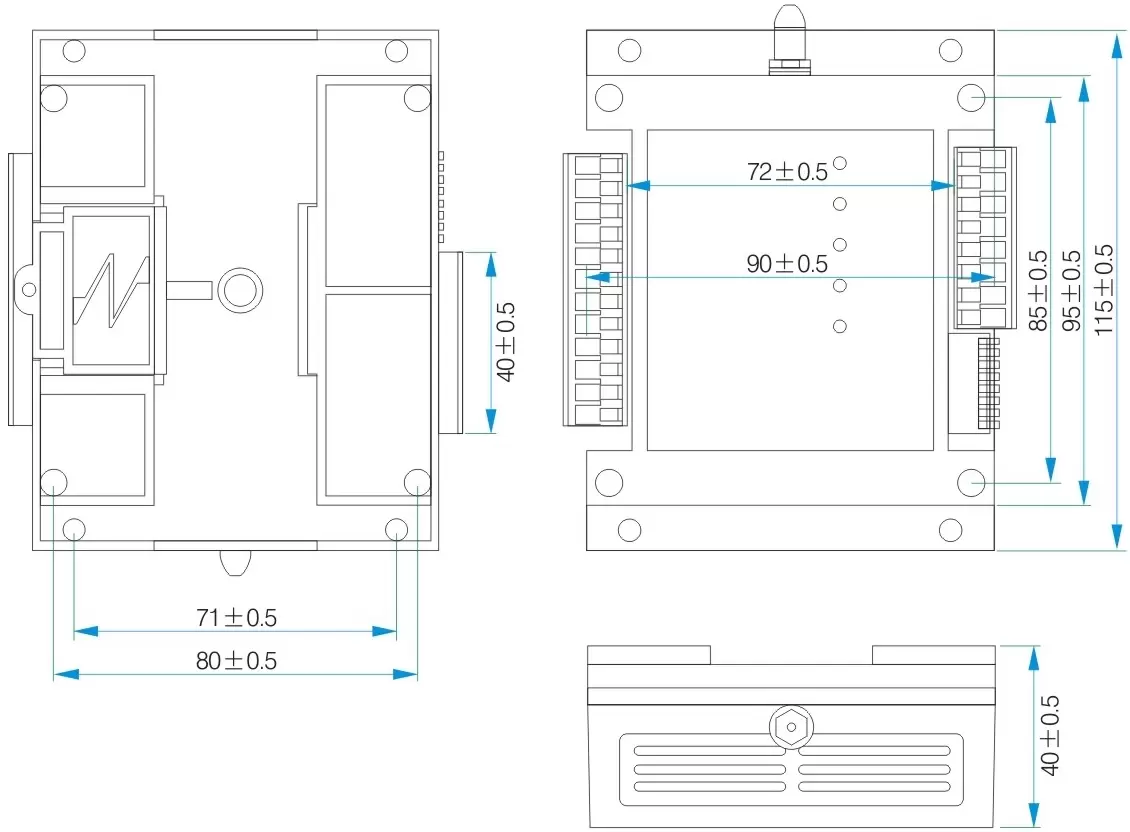Dimensions mécaniques du module de commutation sans fil SK106