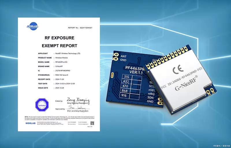 Le module RF4463PRO-433 a passé la certification IC