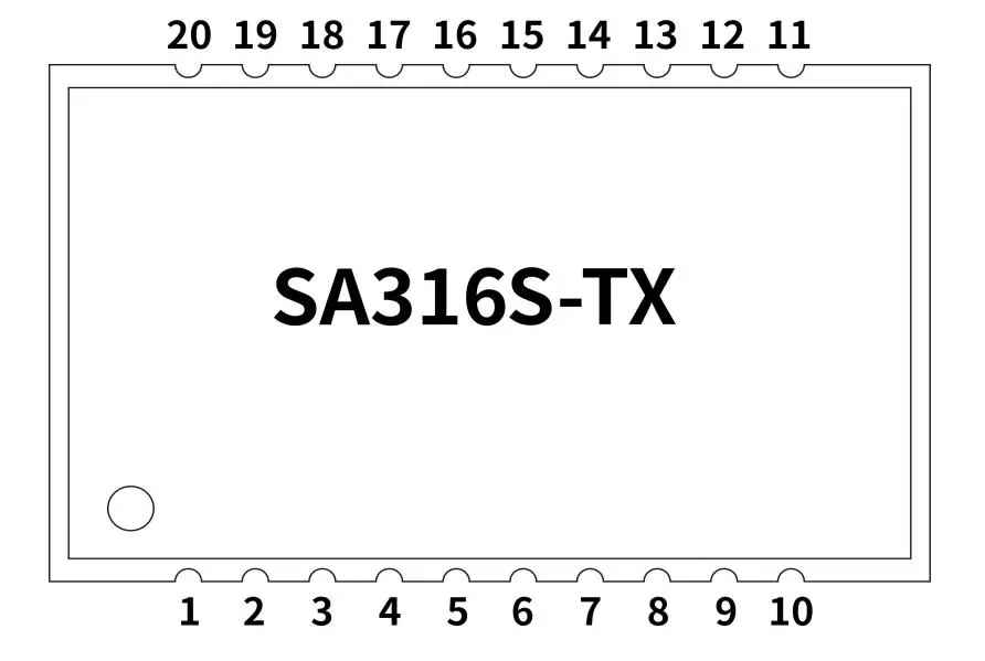 Définition des broches du module de transmission audio SA316S