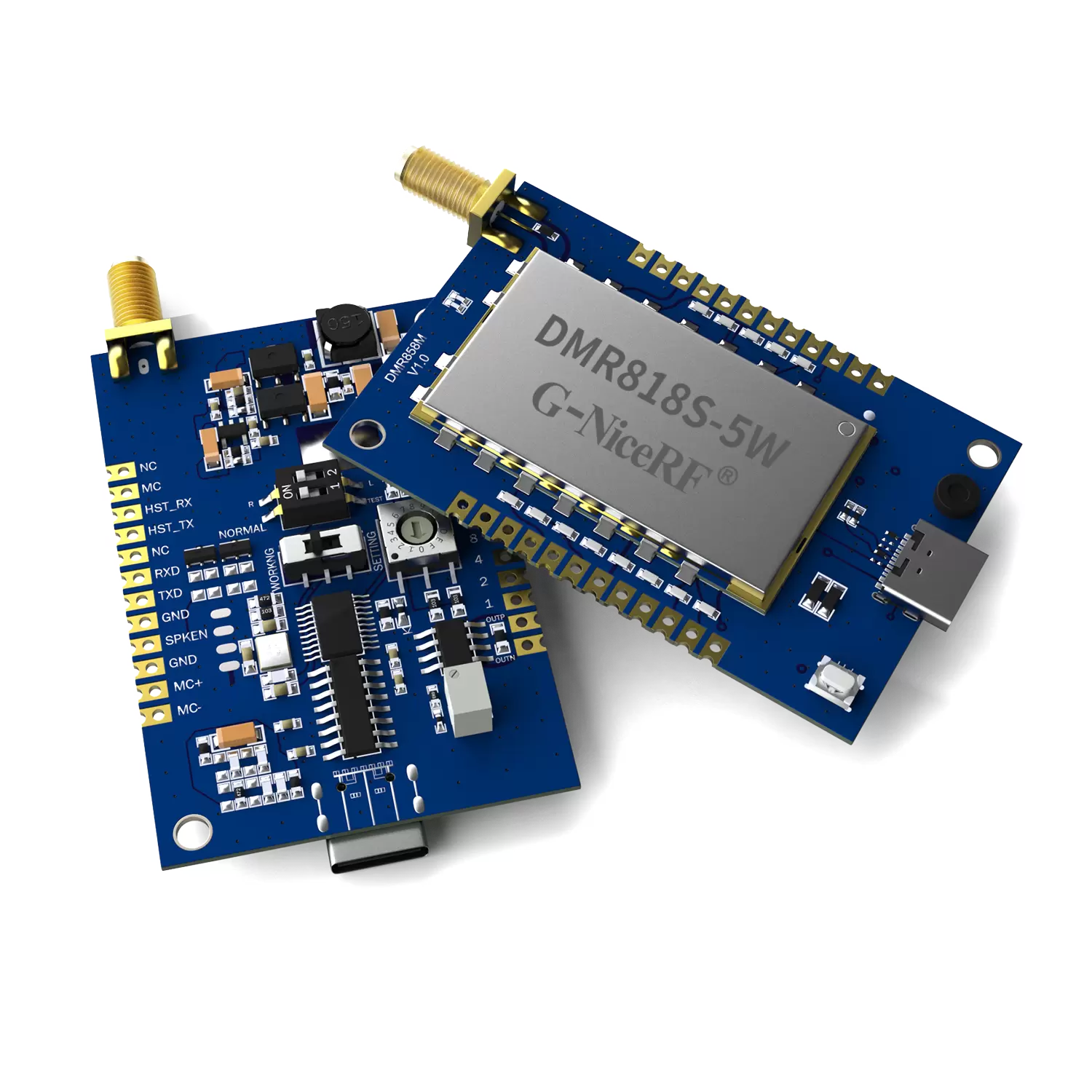 DMR858M : Talkie-walkie DMR analogique-numérique intégré à double créneau horaire 5 W
