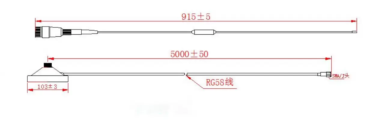 Taille de l'antenne à ventouse à gain élevé SW433-MAX-XPXM Taille de l'antenne à ventouse à gain élevé SW433-MAX-XPXM
