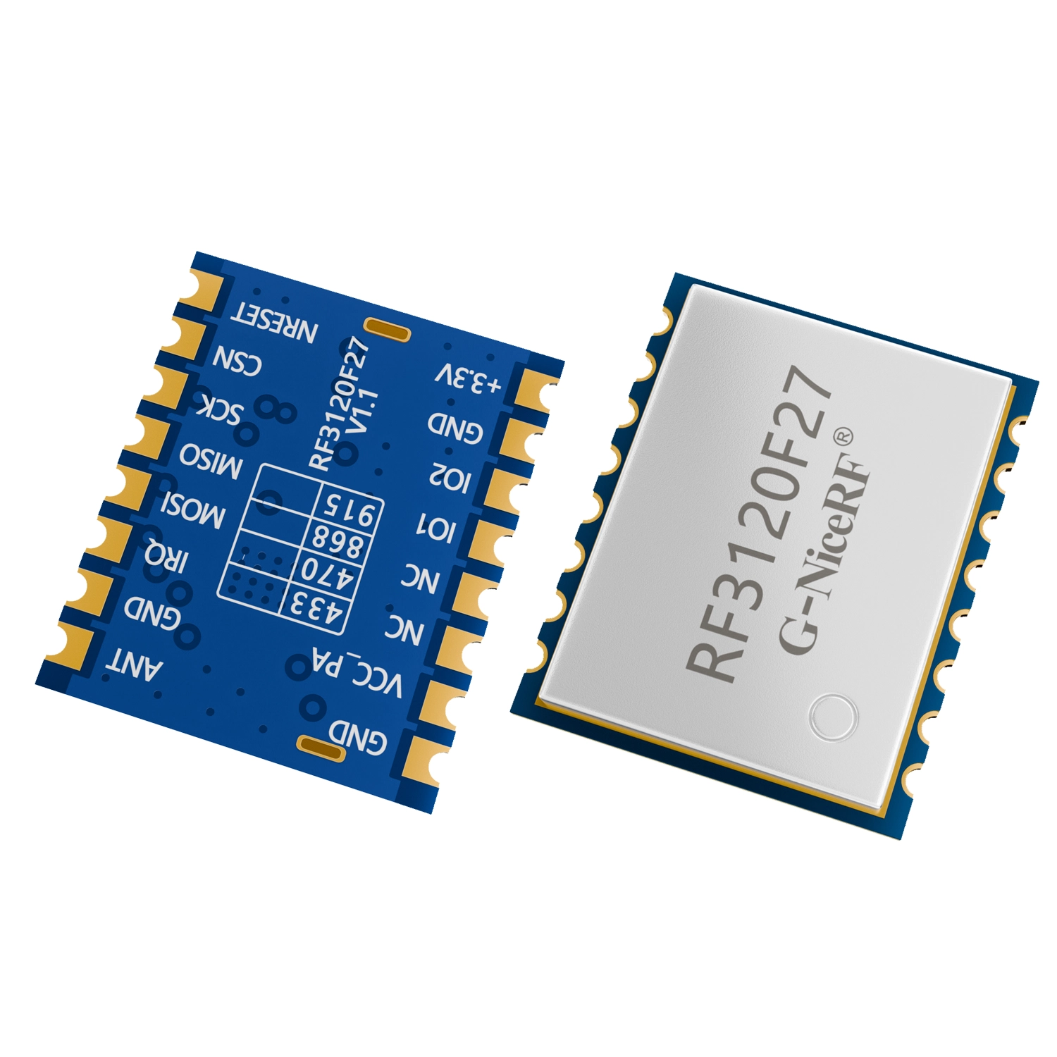 RF3120F27&nbsp;: module émetteur-récepteur sans fil 800&nbsp;mW, oscillateur à quartz TCXO 0,5&nbsp;ppm