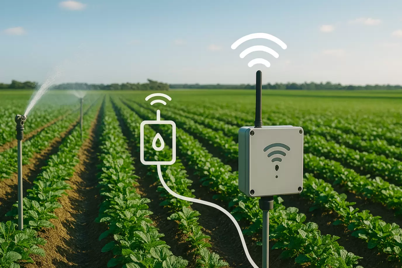 Scénario d'application d'un système d'irrigation sans fil pour l'agriculture intelligente