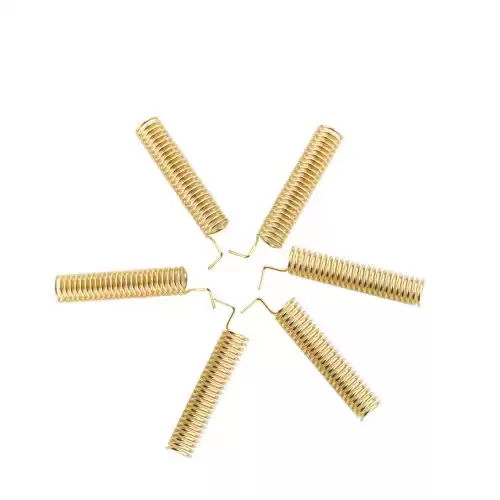SW433-TH22 : Antenne &agrave; ressort h&eacute;lico&iuml;dal plaqu&eacute;e or 433 MHz