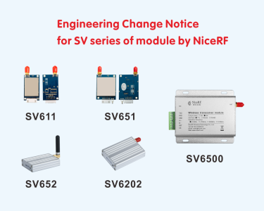 Avis de modification technique pour la série SV de modules rf et de modem rf par NiceRF