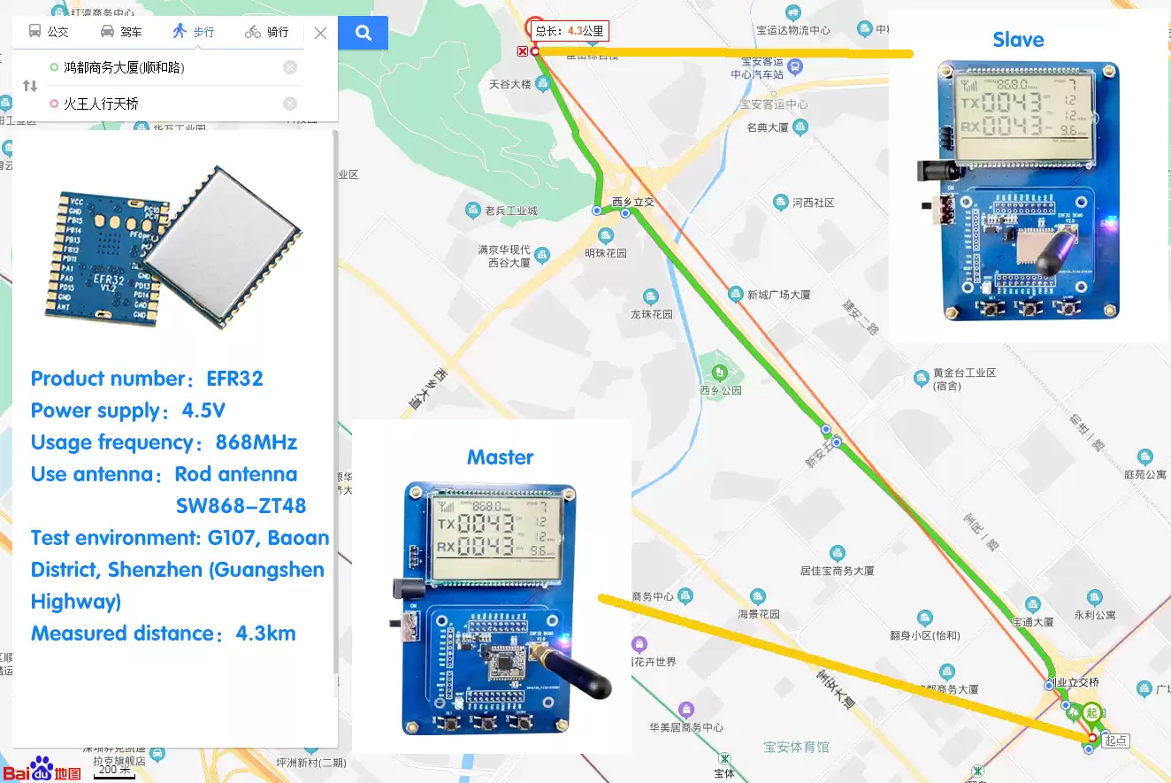 Test de distance EFR32