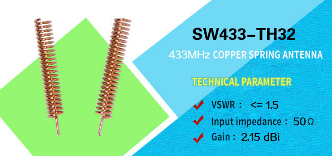 Antenne à ressort en cuivre 433 MHz SW433-TH32