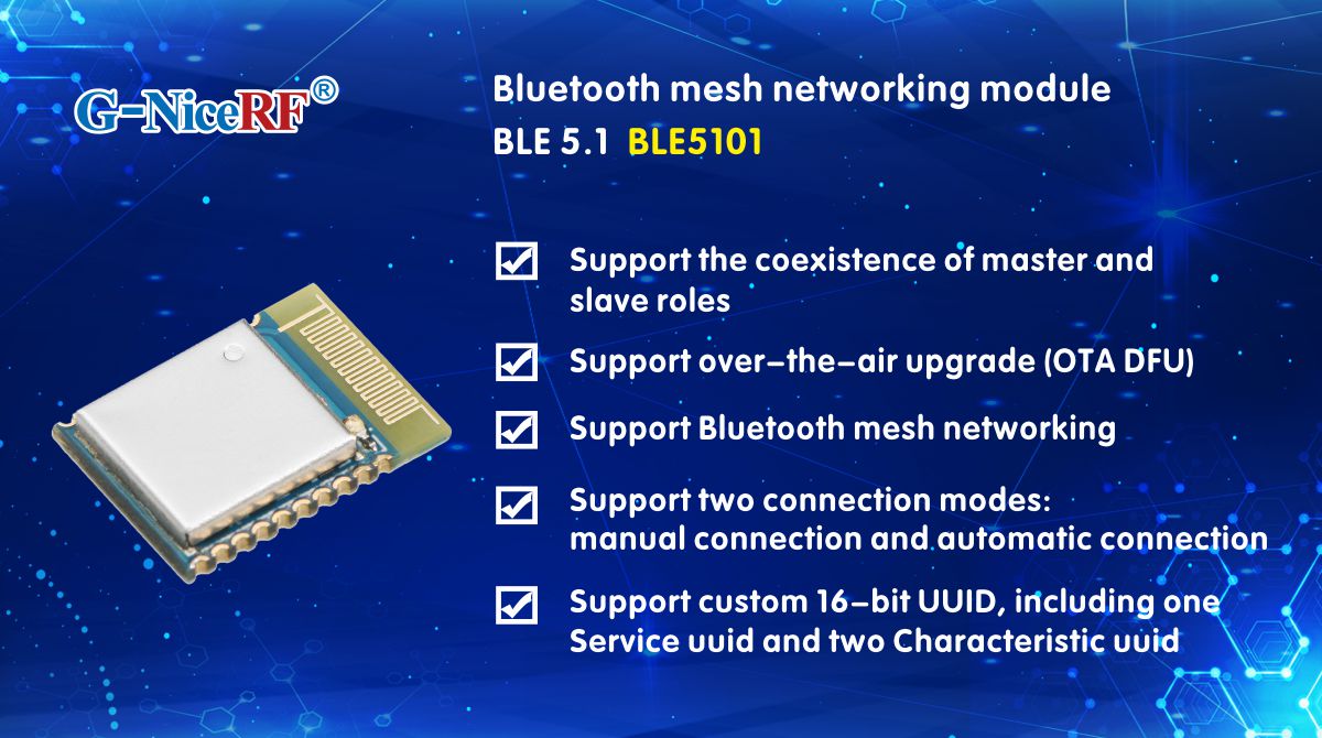 Le module BLE coexistant maître-esclave BLE5101 adopte le protocole BLE 5.1