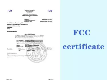 Produits certifiés FCC pour module émetteur-récepteur sans fil