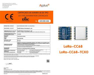 Le module NiceRF LoRa LoRa-CC68, LoRa-CC68-TCXO a passé la certification FCC et CE