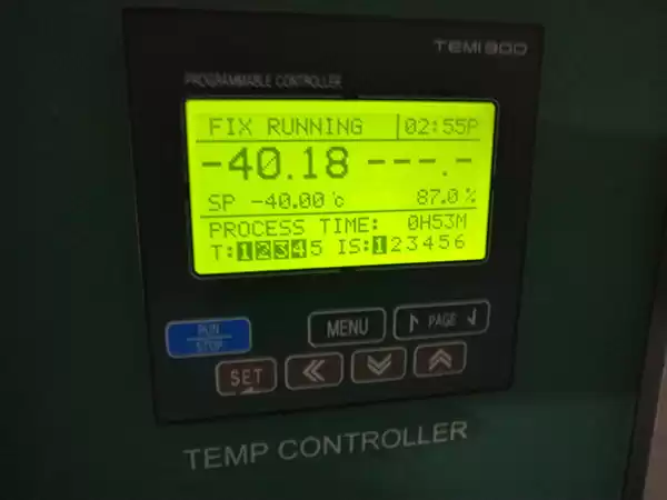 Réglez la température à – 40 ℃