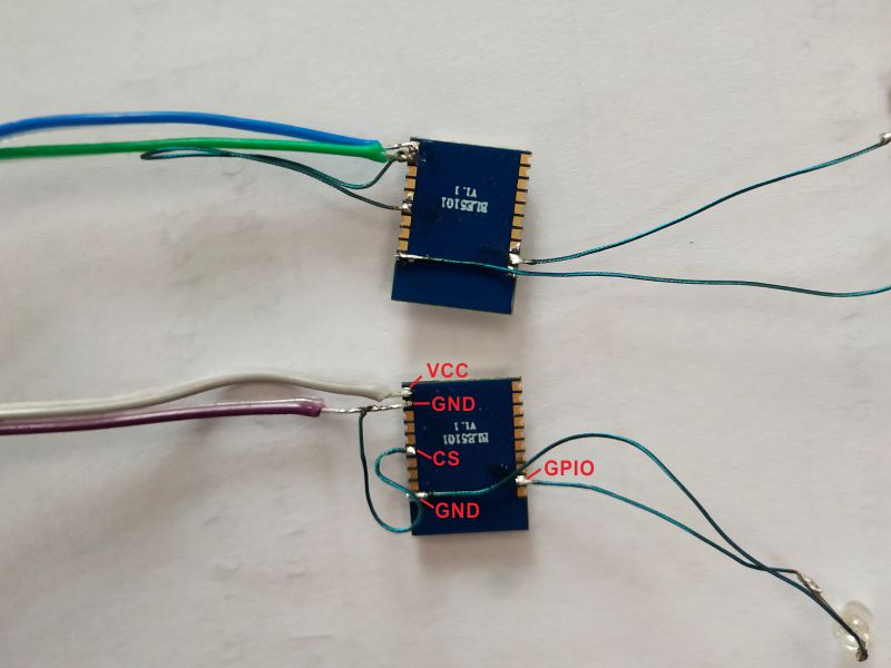 Vue arrière du câblage de la carte nue du module BLE BLE5101