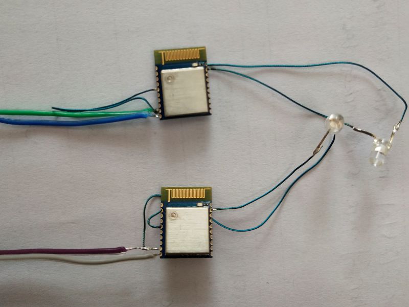 Vue de face du câblage de la carte nue du module BLE BLE5101