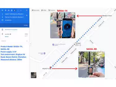 Test de portée de communication du module audio sans fil SA326