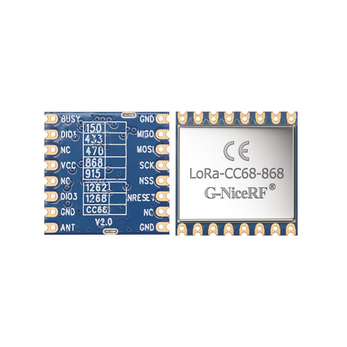 LoRa-CC68-868&nbsp;: Module LoRa basé sur LLCC68 avec interface SPI approuvée CE-RED et protection ESD