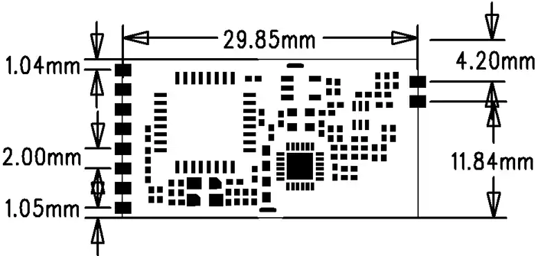 Taille mécanique du module Uart LoRa LoRa610II