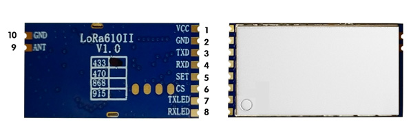 Broches du module Uart LoRa LoRa610II