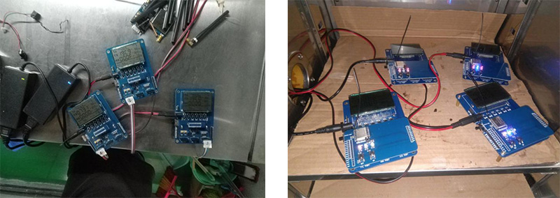 Tableau de démonstration de l'image de gauche ; photo de droite module LoRa1276-C1-868