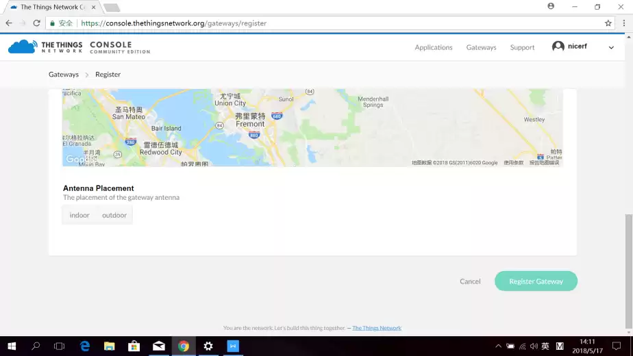 Sélectionnez l'emplacement de l'antenne