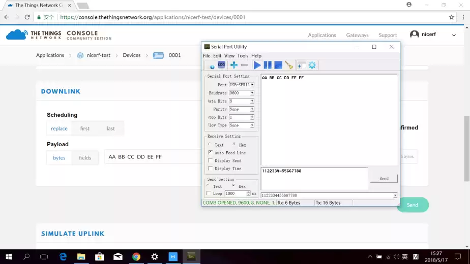 Le nœud a obtenu la liaison descendante
