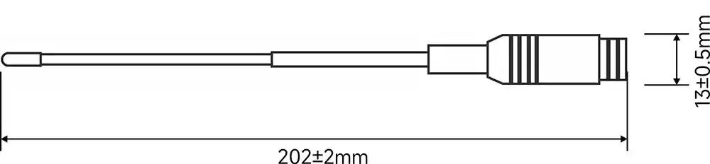 Dimensions de l'antenne tige SW-VHF200 Dimensions de l'antenne tige SW-VHF200