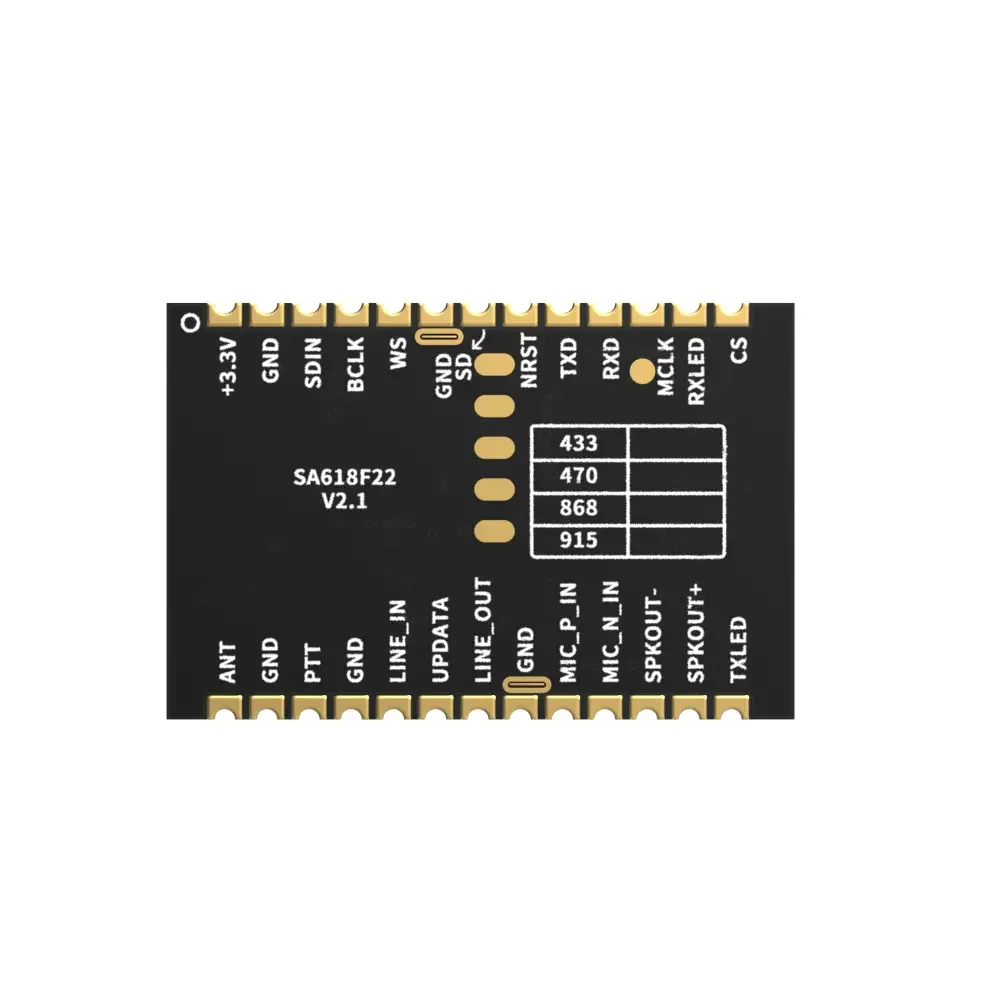 SA618F22 : Module émetteur-récepteur audio sans fil duplex intégral à taux d'échantillonnage 8K de 160 mW