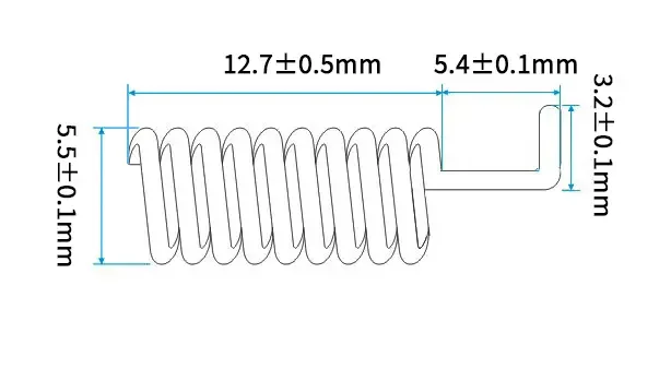 Antenne à ressort en cuivre 868 MHz