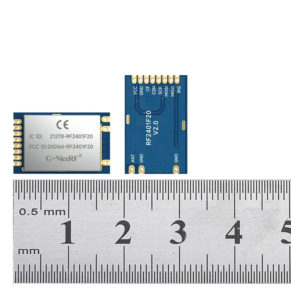 RF2401F20&nbsp;:&nbsp;nRF24L01 + 2,4 GHz CE-RED et identification FCC et identification IC et module RF nordique d'origine certifié TELEC