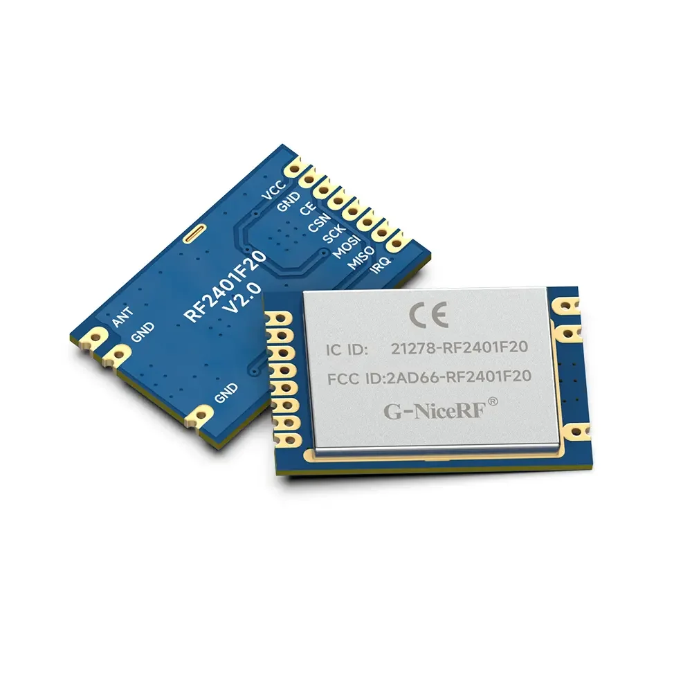 RF2401F20&nbsp;:&nbsp;nRF24L01 + 2,4 GHz CE-RED et identification FCC et identification IC et module RF nordique d'origine certifié TELEC