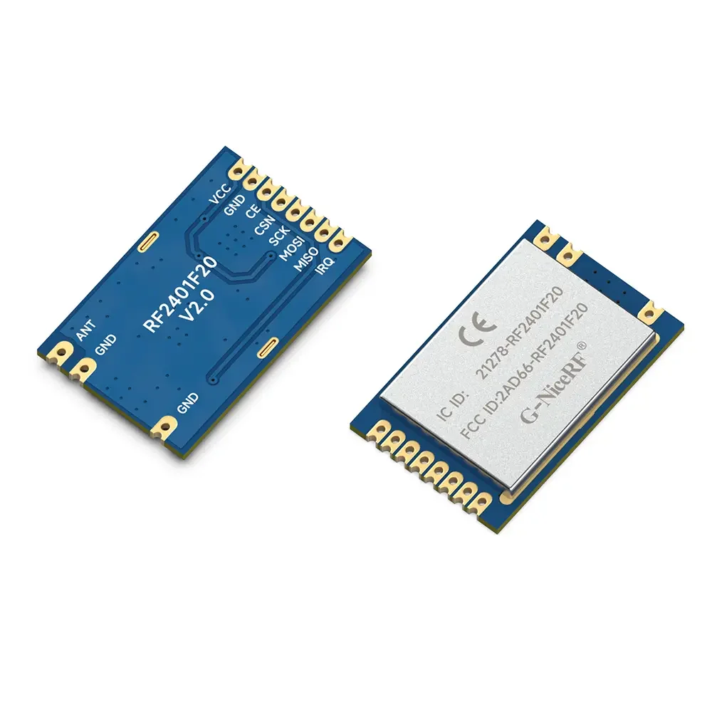 RF2401F20&nbsp;:&nbsp;nRF24L01 + 2,4 GHz CE-RED et identification FCC et identification IC et module RF nordique d'origine certifié TELEC