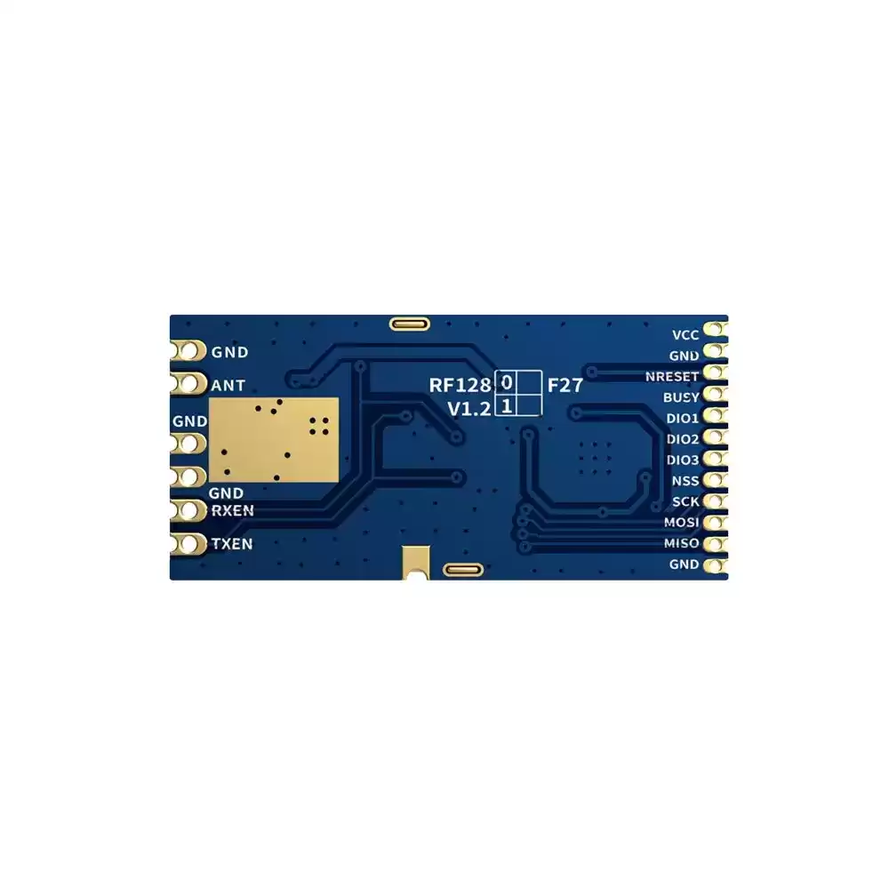 LoRa1280F27&nbsp;: Module LoRa SX1280 500&nbsp;mW certifié FCC ID et CE-RED 2,4&nbsp;GHz avec interface SPI