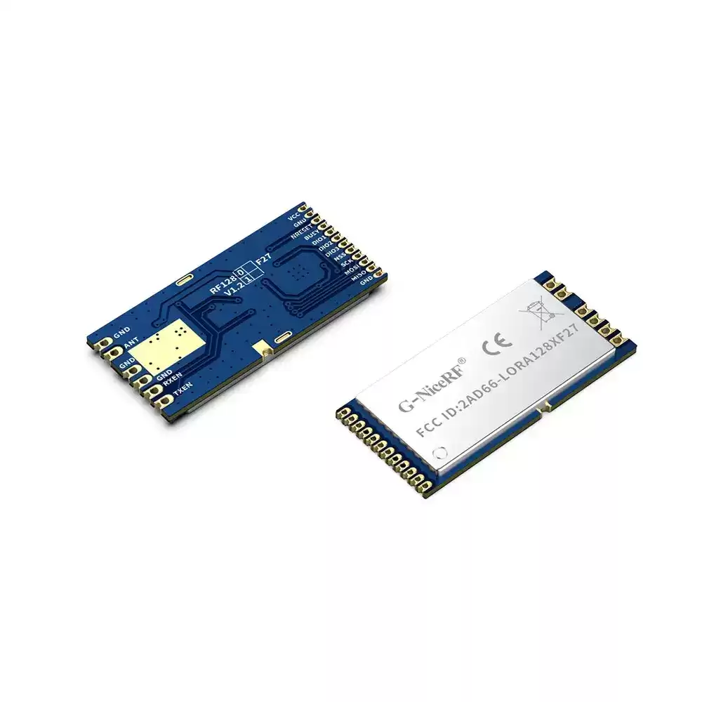LoRa1280F27&nbsp;: Module LoRa SX1280 500&nbsp;mW certifié FCC ID et CE-RED 2,4&nbsp;GHz avec interface SPI