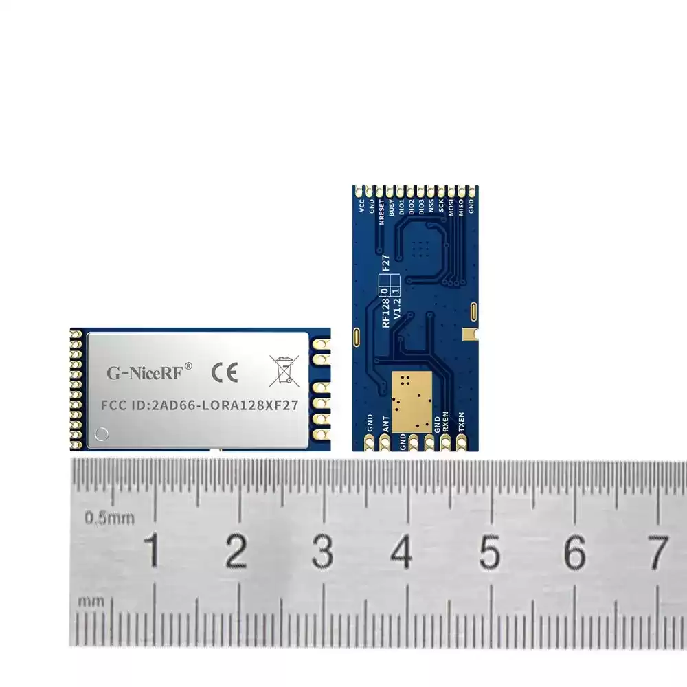 LoRa1280F27&nbsp;: Module LoRa SX1280 500&nbsp;mW certifié FCC ID et CE-RED 2,4&nbsp;GHz avec interface SPI