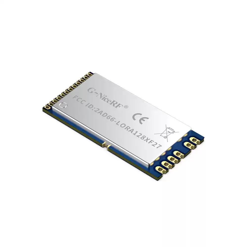 LoRa1280F27&nbsp;: Module LoRa SX1280 500&nbsp;mW certifié FCC ID et CE-RED 2,4&nbsp;GHz avec interface SPI