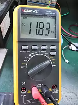 Courant de réception mesuré