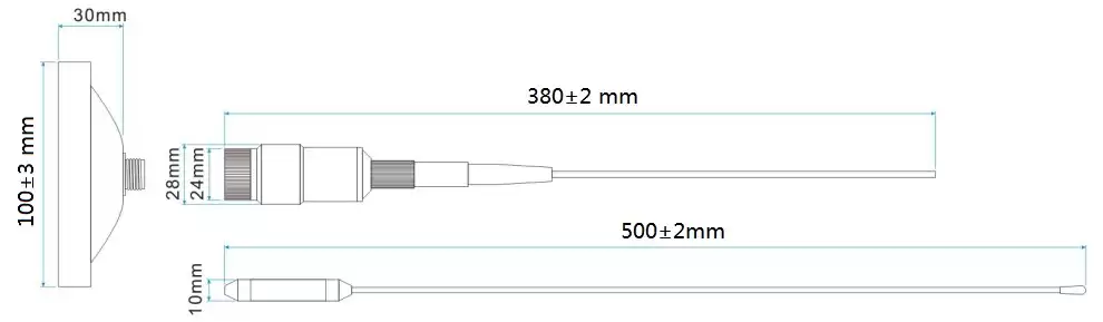 Dimensions mécaniques et détails de montage de l'antenne à gain élevé SW490-MAX-XPXM. Dimensions mécaniques et détails de montage de l'antenne à gain élevé SW490-MAX-XPXM.