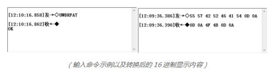 Exemple de saisie de commande et sa représentation hexadécimale