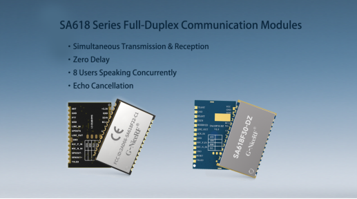 Les modules de communication full-duplex de la série NiceRF SA618, y compris le SA618F22 (160 mW) et le SA618F30-C1 (1 W), offrent des options flexibles pour différentes exigences de distance et de puissance.