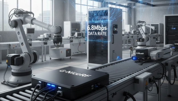 Architecture UWB RTLS avec un débit de données de 6,8 Mbps.