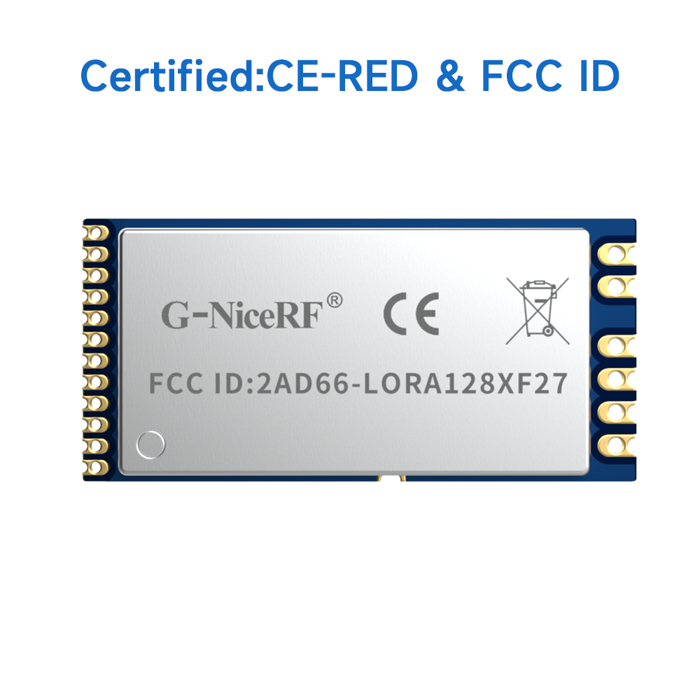 LoRa1280F27&nbsp;: Module LoRa SX1280 500&nbsp;mW certifi&eacute; FCC ID et CE-RED 2,4&nbsp;GHz avec interface SPI