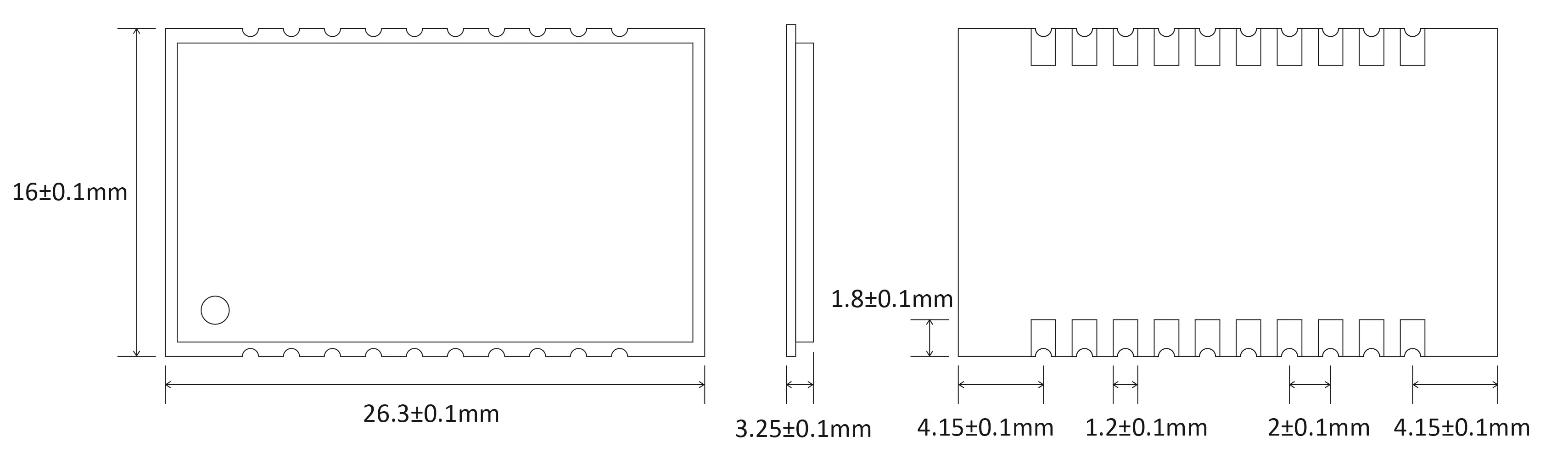 La taille du module de transmission audio SA316S