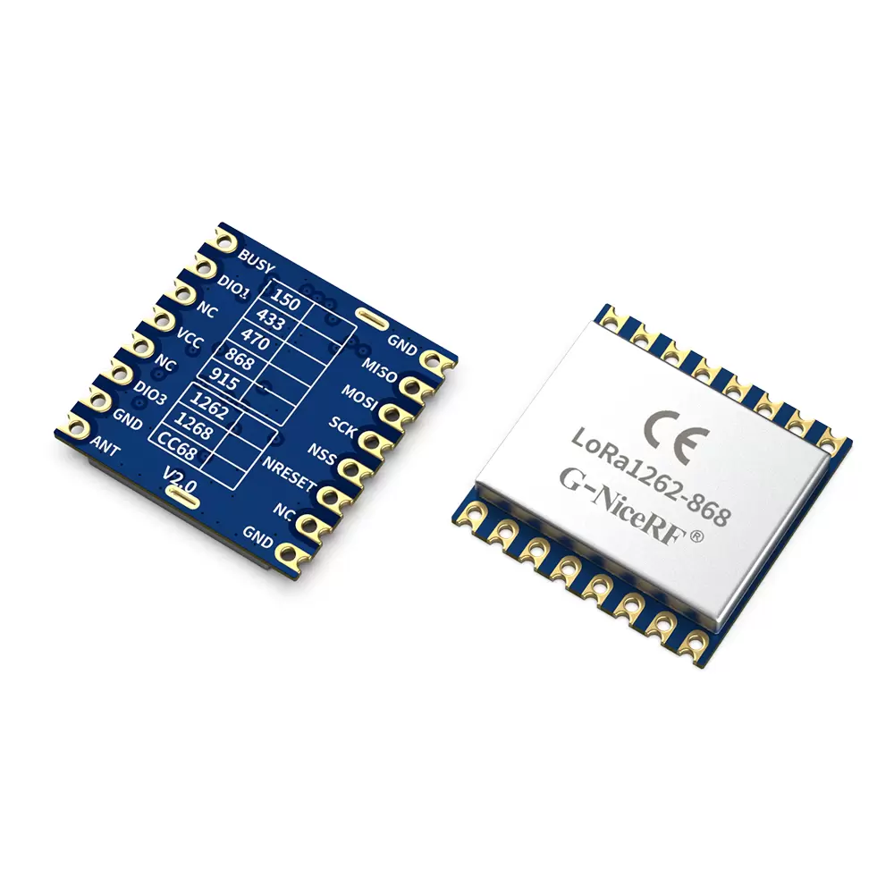 LoRa1262-868&nbsp;: Module LoRa SX1262 160&nbsp;mW certifi&eacute; CE-RED 868&nbsp;MHz avec TCXO