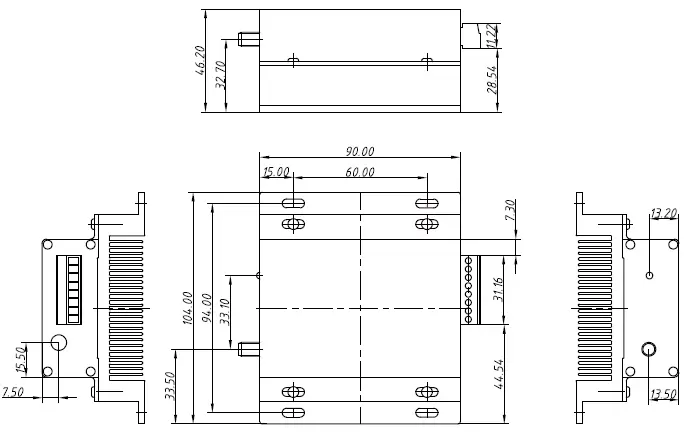 Dimensions mécaniques du modem RF sans fil LoRa LoRa6500Pro